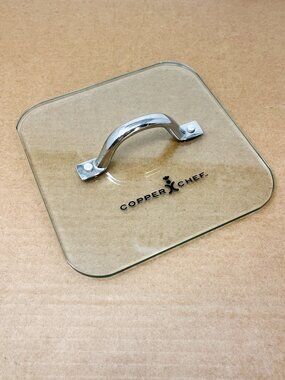 Copper Chef 8" Square Flat Glass Lid Food Press Cooking Grilling